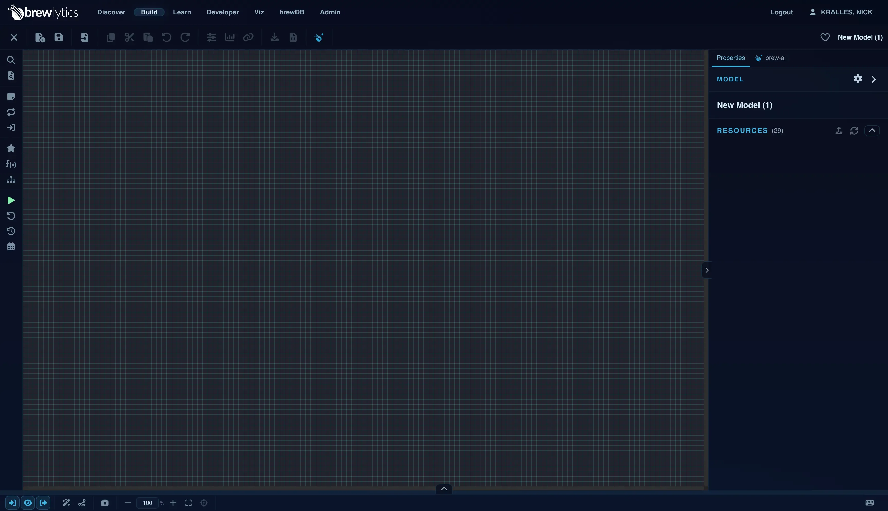 Blank New Worflow build canvas