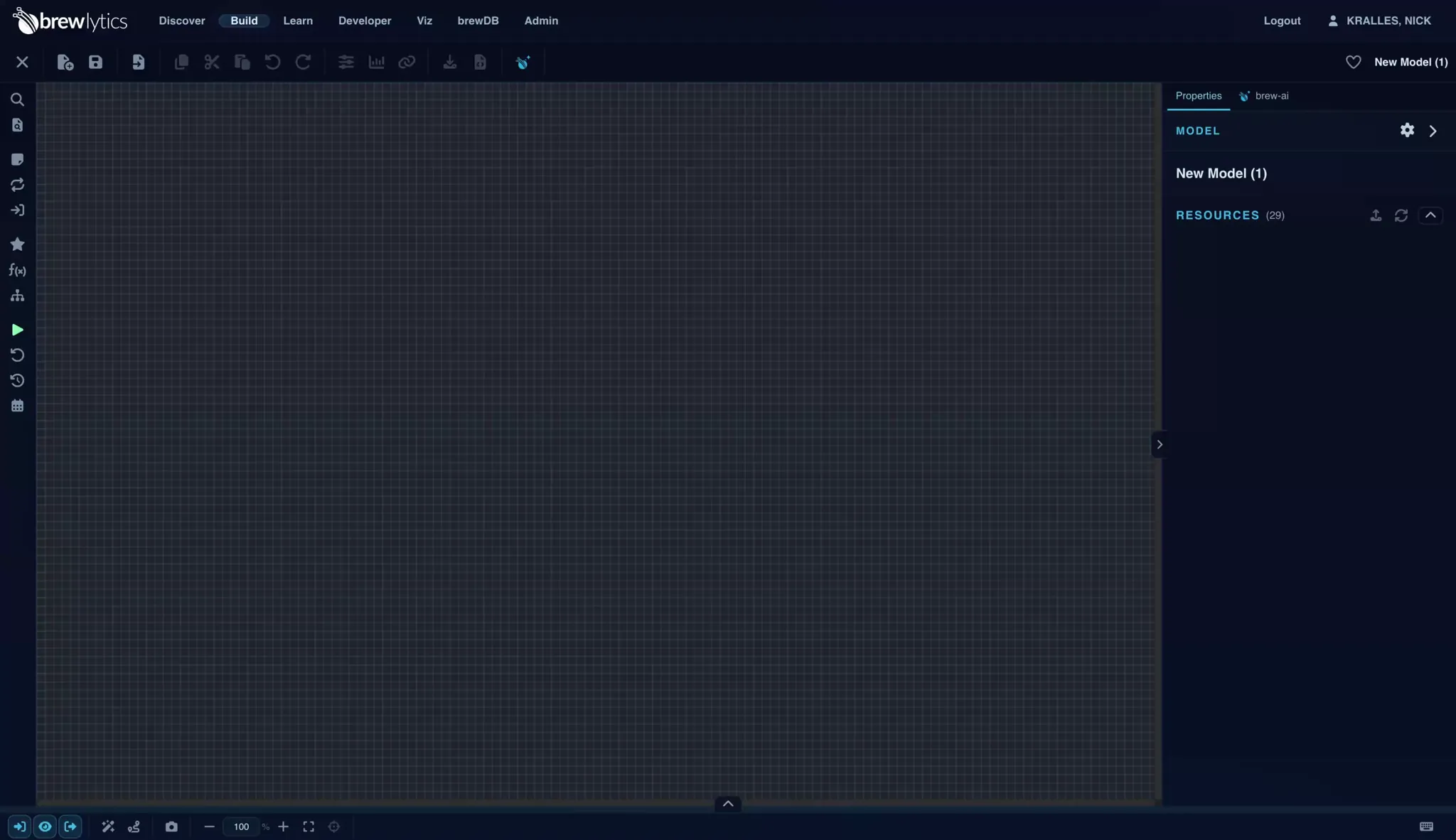 The canvas quick-search, mid-search for list to table